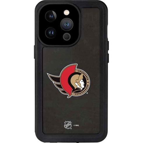 NHL Ottawa Senators Distressed iPhone 15 Pro Waterproof Case
